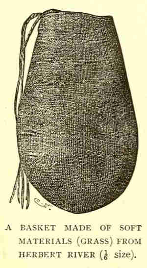 Weaved basket made by north Queensland aborigines. Original illustration from Lumholtz, 1899.