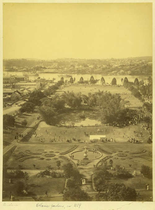 Brisbane Botanical Gardens viewed from 
Parliament House in 1889