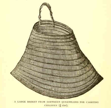 aboriginal basket for carrying a child