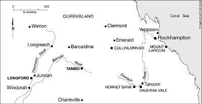 map of Central Queensland showing area of Lumholtz expedition