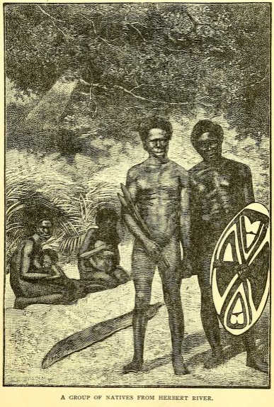 A group of natives from Herbert River, original illustration from Lumholtz, 1889