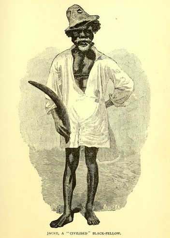 Jacky, a civilised black fellow: original illustration from Lumholtz, 1889