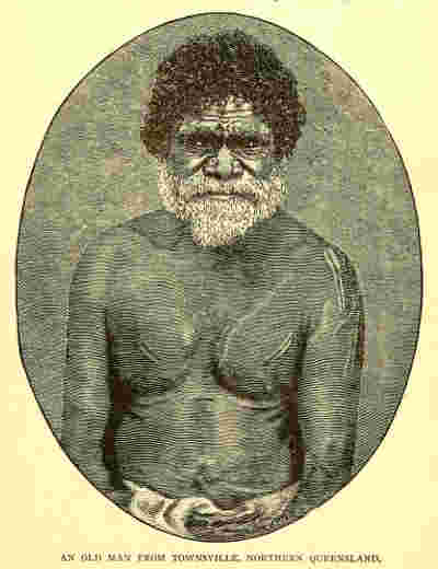 Australian aboriginal, Old Man From Townsville, original illustration from Lumholtz, 1889