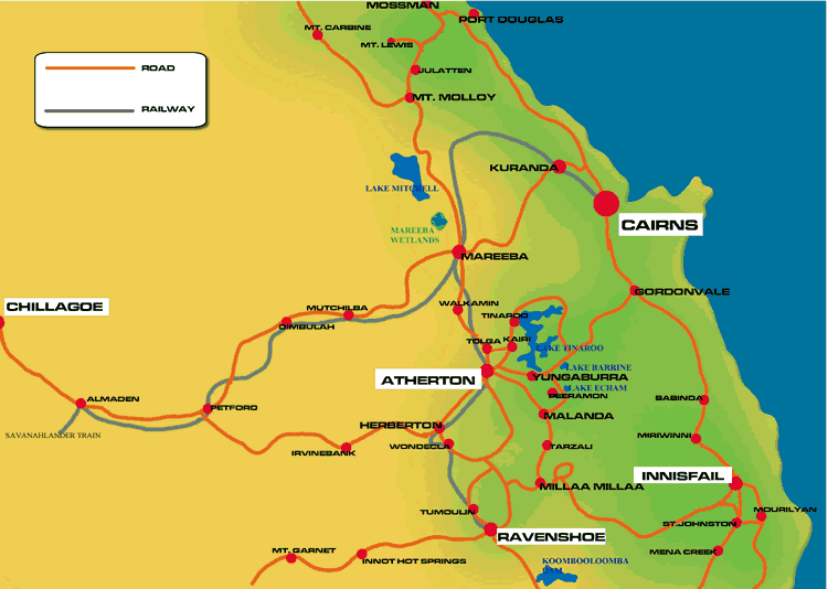 Atherton Tablelands Tourist Map