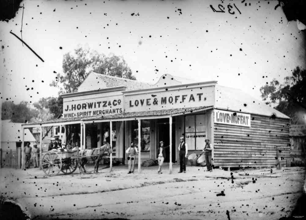 Love and Moffat store in Stanthorpe, Queensland, circa 1872.