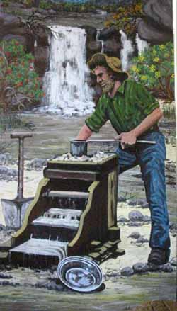 A tin miner: Life-size  Panel at Herberton Museum and Visitor information center